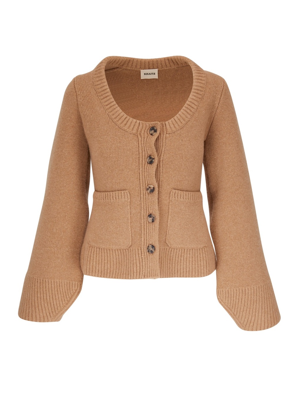 KHAITE Caro Cardigan in Camel color